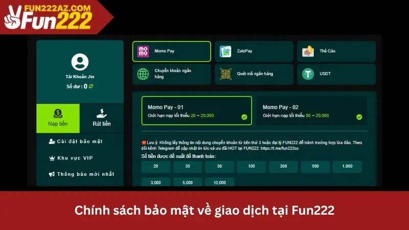 Chính sách bảo mật giao dịch